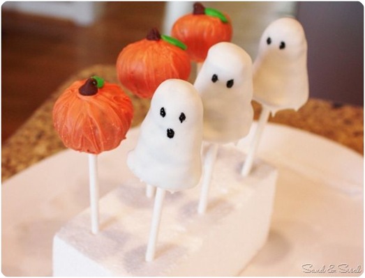 ghost and pumpkin pops sand and sisal