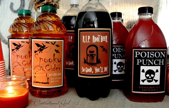 spooky labels for soda and juice cg