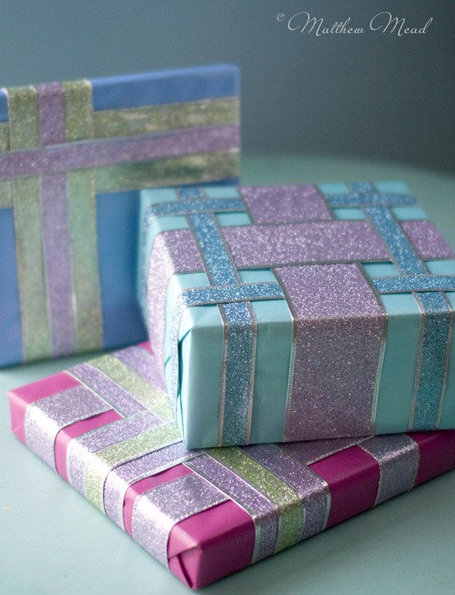 glitter ribbon wrapped gifts matthew mead