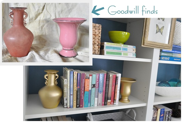 goodwill vases turned bookends