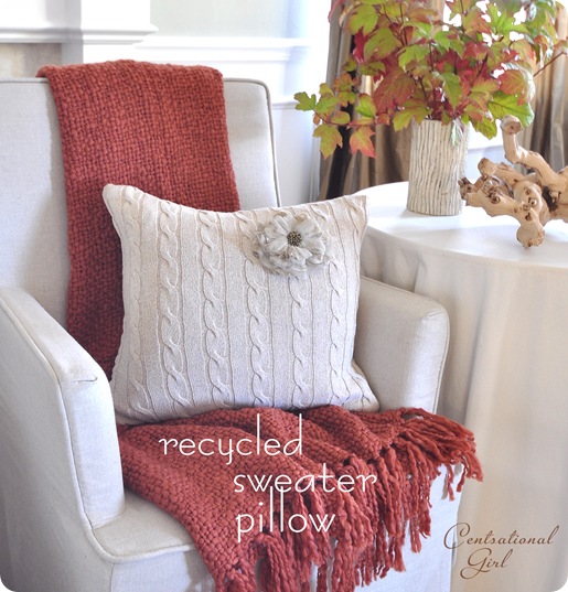 recycled sweater pillow cg
