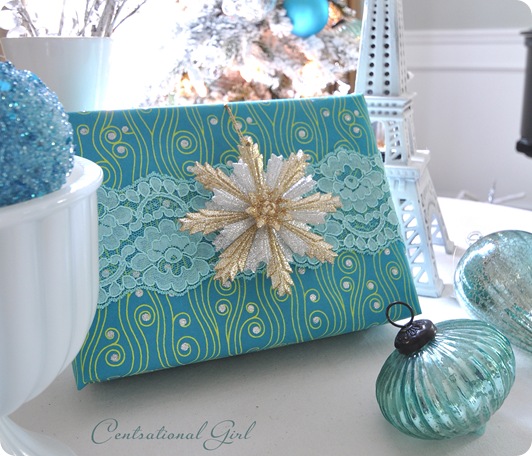 teal blue lace present cg