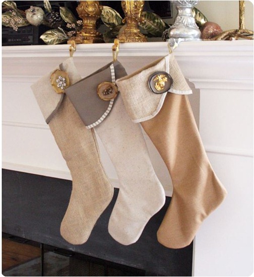 burlap and linen stockings
