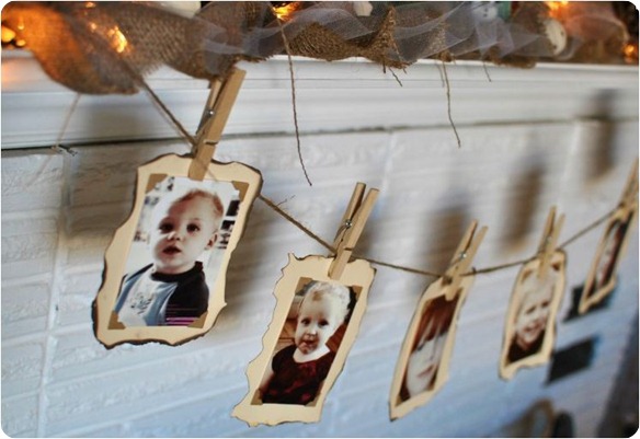 photo garland for mantel
