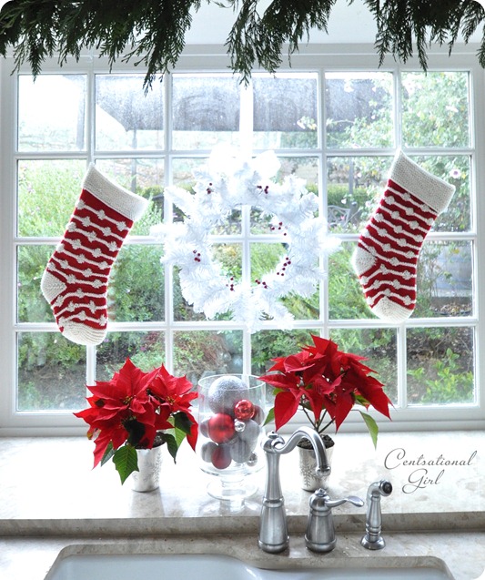 stockings in kitchen window