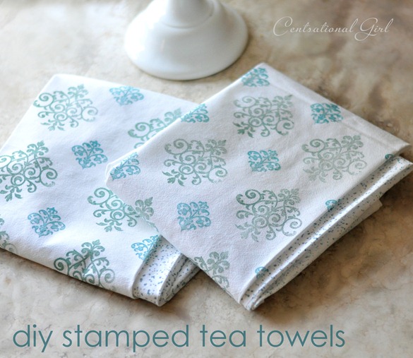 diy stamped tea towels cg