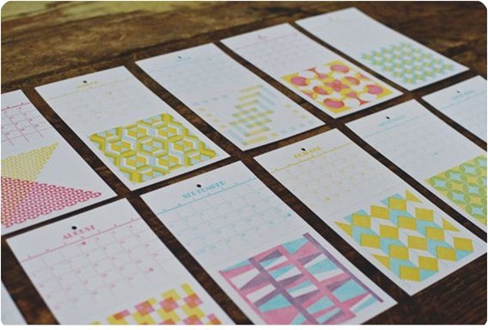 quilt pattern letterpress calendar