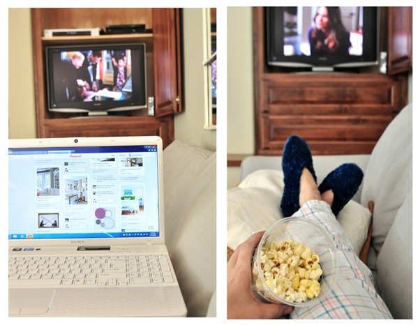 laptop and popcorn