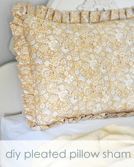 pleated pillow sham labeled