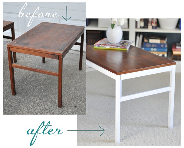 side table before and after