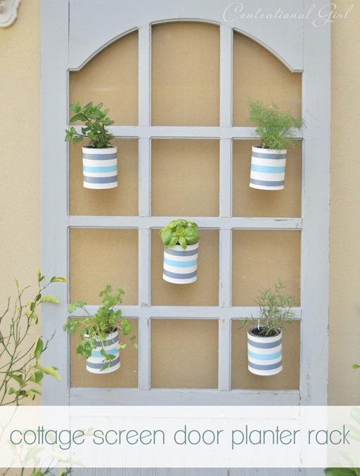 cottage screen door planter rack cg