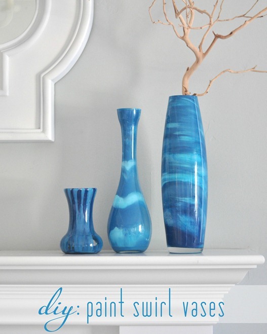 diy paint swirl vases