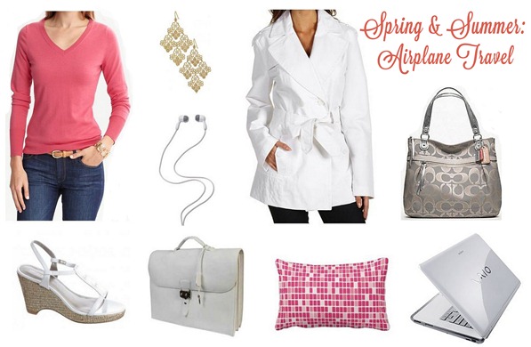 airplane travel outfit spring summer