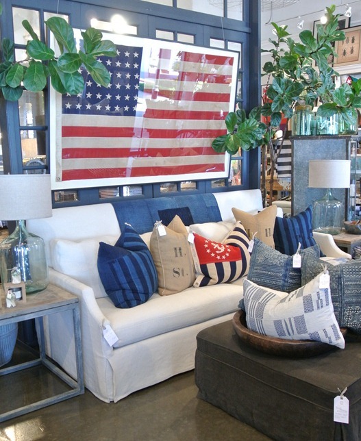 americana pillows and flag