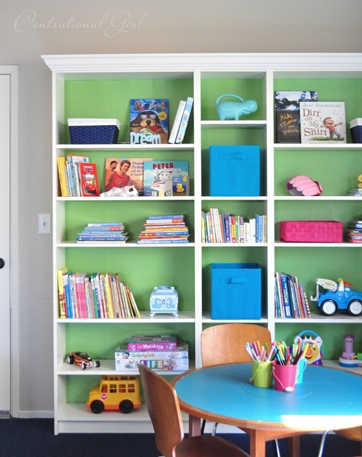 billy bookcases and play table