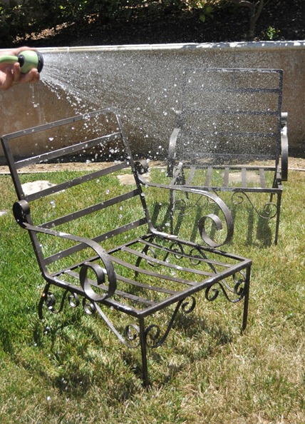 power wash outdoor chairs