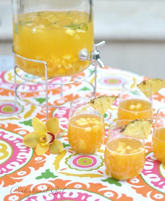 tropical summer sangria with garnish