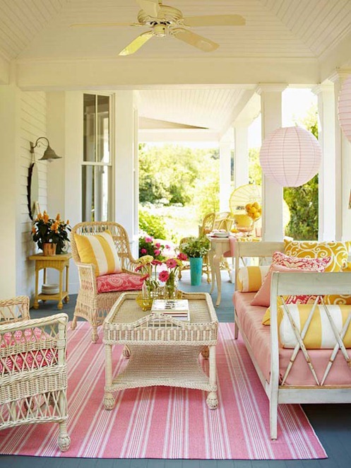 pink on porch bhg