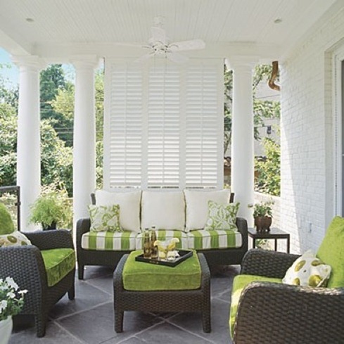 southern living green porch accents