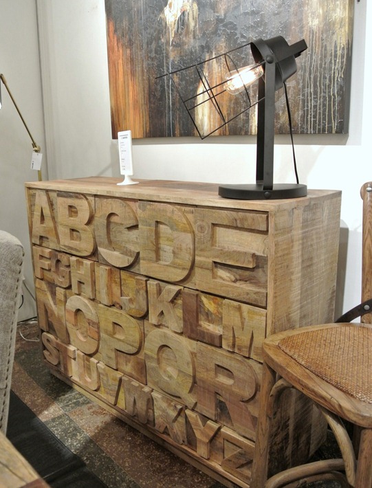 rustic alphabet dresser