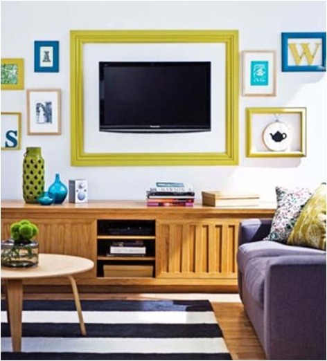 colorful frame around tv