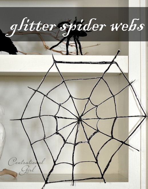 diy glitter spider webs