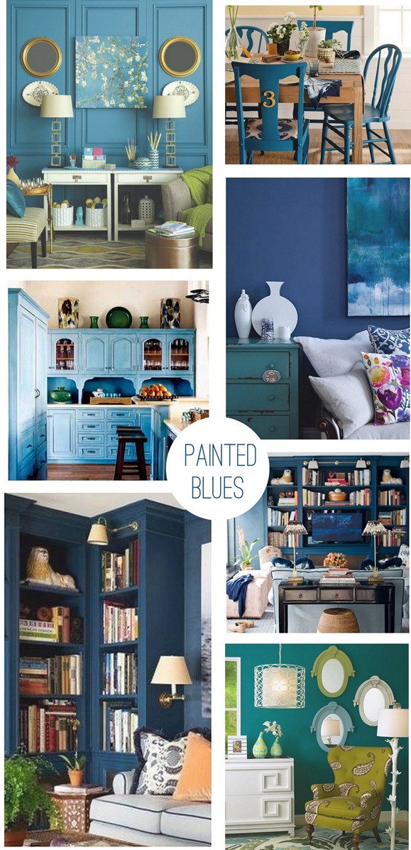 blue painted walls