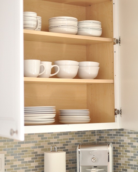 dishes inside cabinets
