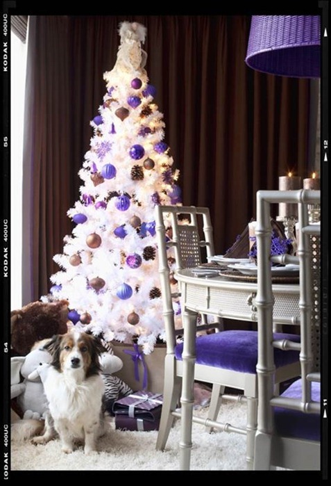 purple and white christmas tree