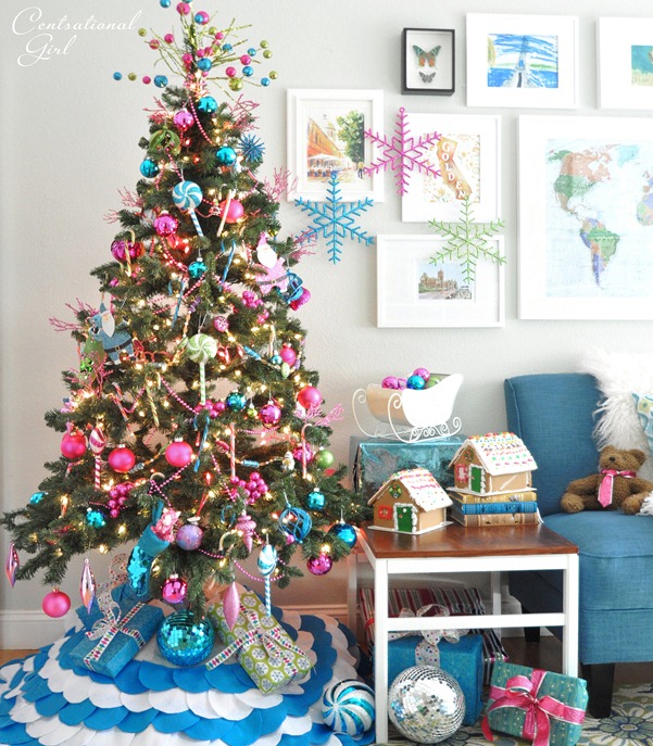 colorful candy theme christmas tree