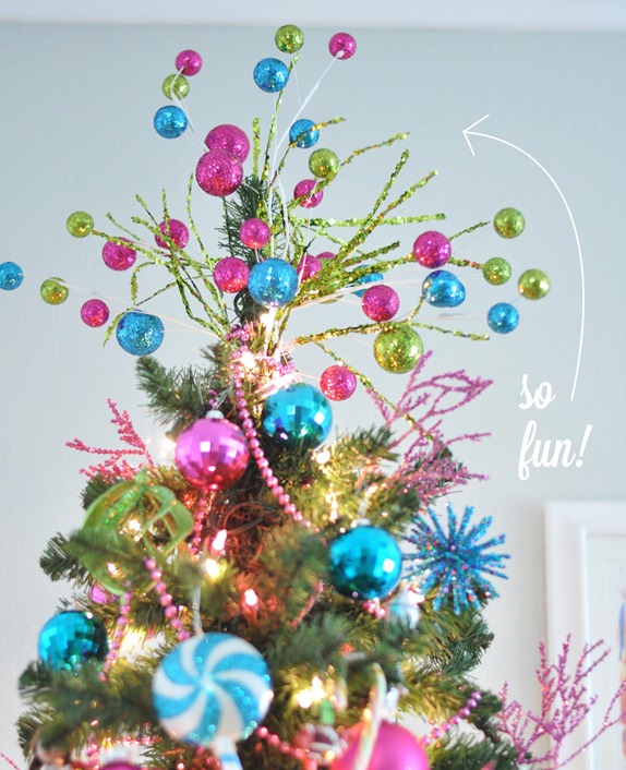 colorful tree topper