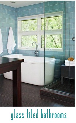 glass tiled bathrooms