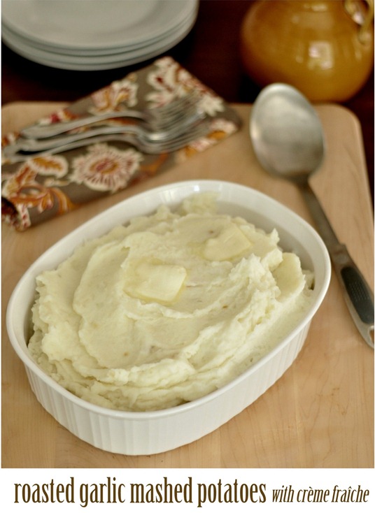 roasted garlic mashed potatoes with creme fraiche