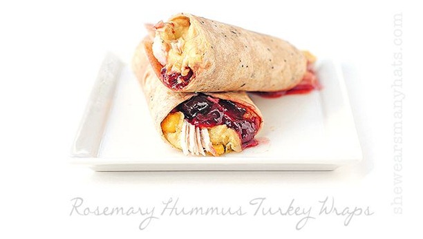 rosemary hummus turkey wraps