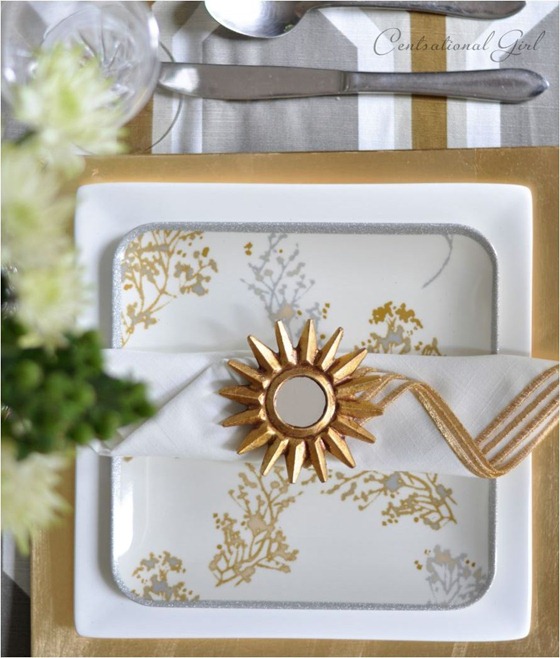 silver gold mixed place setting