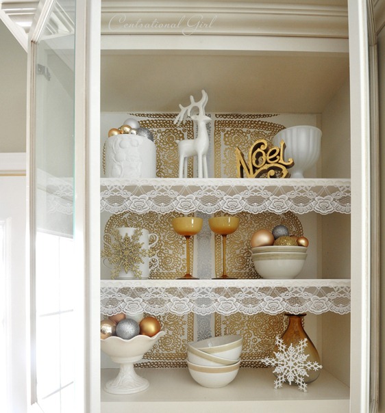 lace lined cabinet