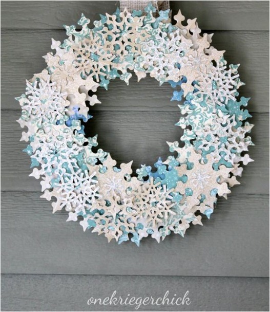 paper snowflake wreath onekriegerchick