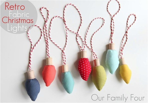 retro fabric christmas light ornaments ourfamilyfour