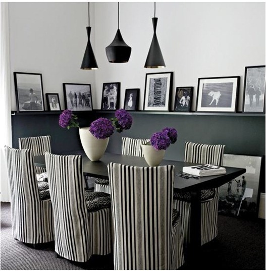 black and white photography in dining room housetohome