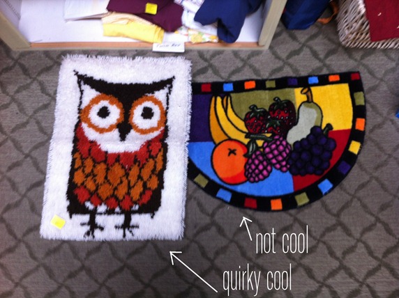 owl and fruit rug