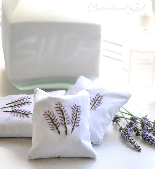 embroidered lavender sachets