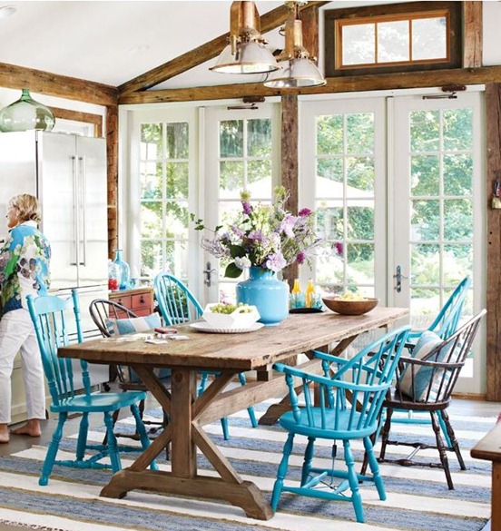 turquoise chairs bhg
