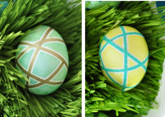 banded washi tape easter eggs