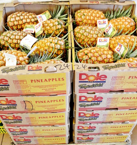 boxes of dole pineapples