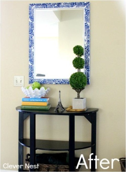 clever nest decoupaged mirror