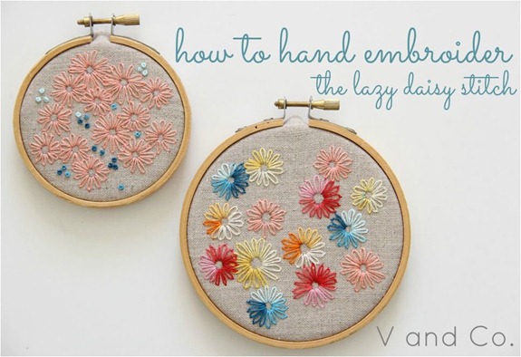 hand embroider v and co