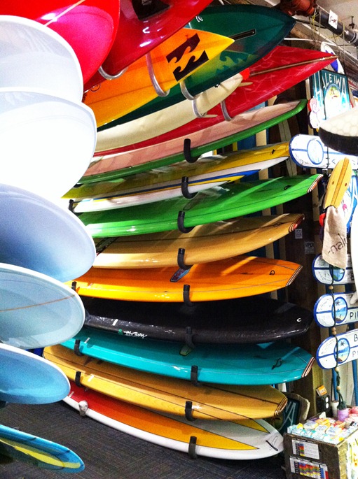 surfboards in shop