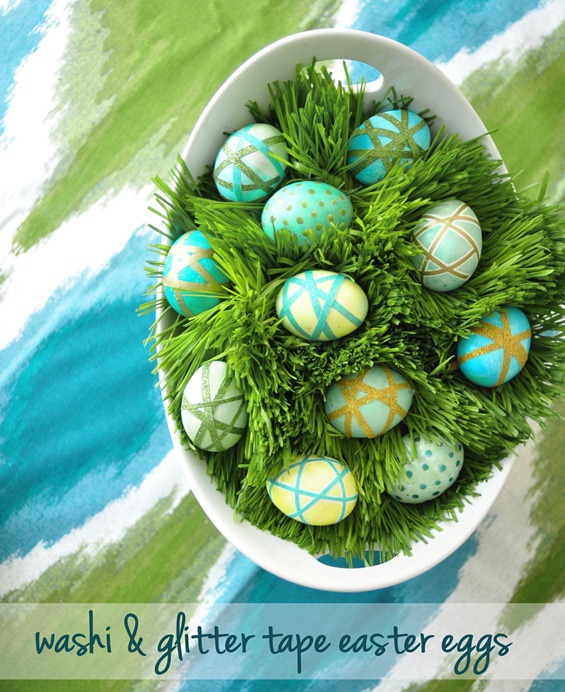 washi wrapped easter eggs