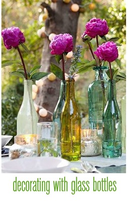 decorating with glass bottles