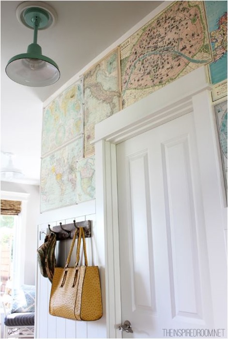 maps in foyer theinspiredroom